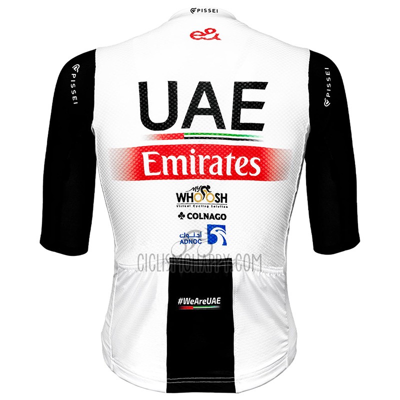 UAE Team Emirates Cycling Jersey Bib Short 2023 Short Sleeve Black White